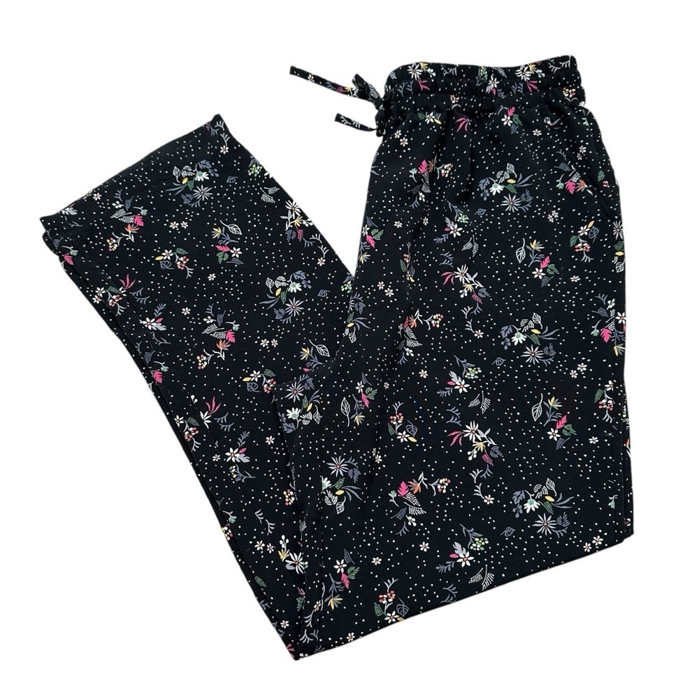 Christopher & Banks M Floral Pull On Relaxed Stretch Waist Pant